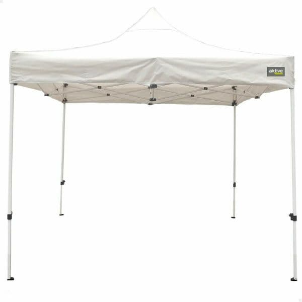 Aktive Gazebo Dobrável Altura Ajustável 3x3x2.2/3.2m Branco