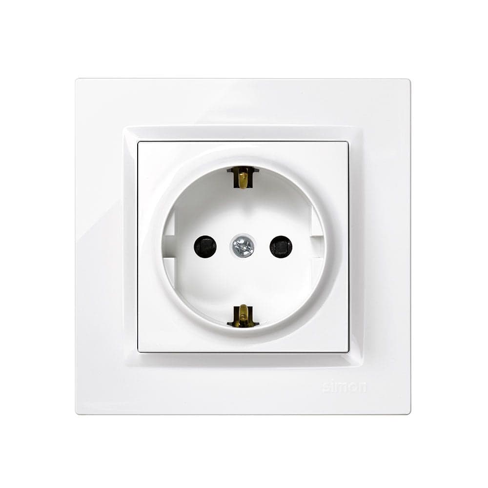 PLUGUE 2P+T TIPO F BRANCO COM QUADRO
