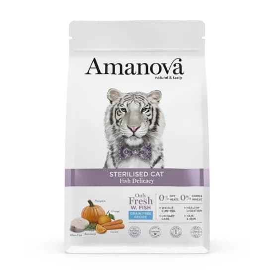 AMANOVA GATO STERILISED PESCADA & ABOBORA NO GRAIN