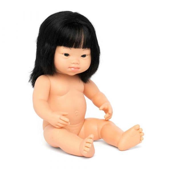 Miniland Asian Down Syndrome 38 cm Baby Preto