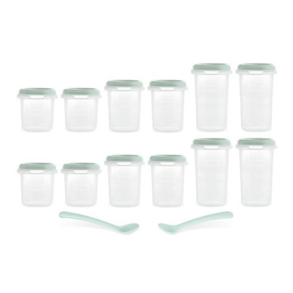 Miniland Recipiente de Conservação de Alimentos Hermisize Dolce Set Mint 12 Un. + 2 Colheres
