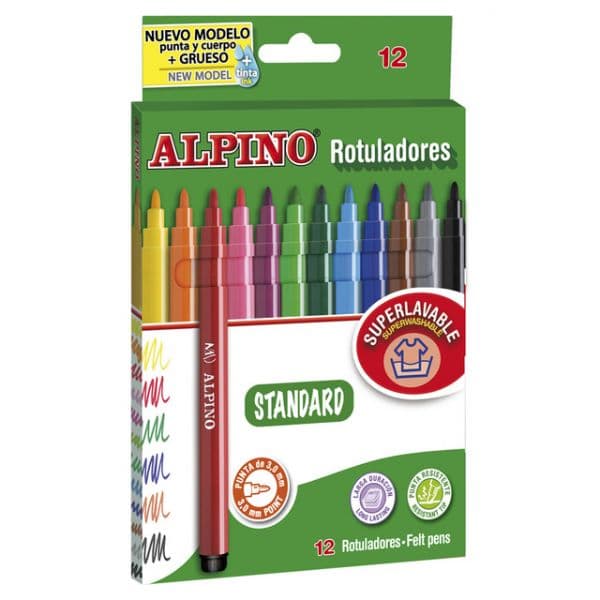 Alpino Caixa de 12 Marcadores Standard de Ponta Fina - A120203