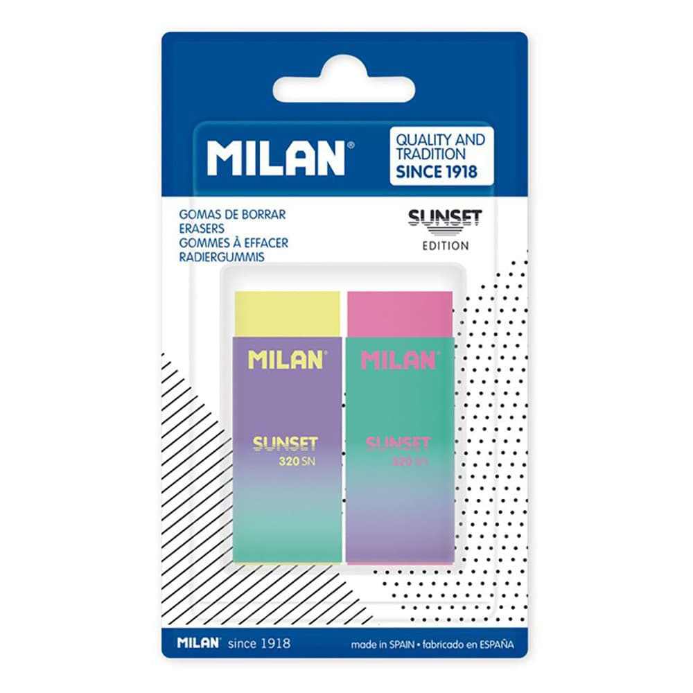 Blíster com 2 borracha nata® 320 edición sunset milan