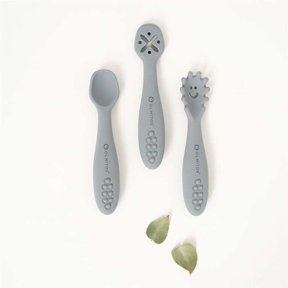 Olmitos Conjunto 3 Talheres Silicone Cinza