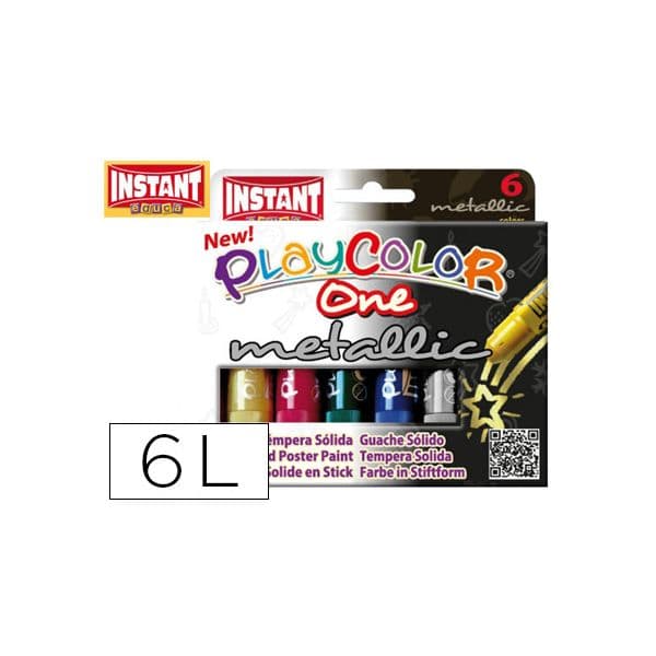 Instant Guache Sólido em Barra 6 Cores Metalizados Sortidas - 74078