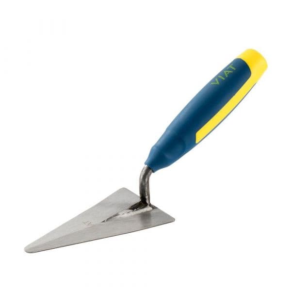 Viátor Colher de Pedreiro Soldado VIAT03 Ponta Redonda Chapa de Aço Tratada Cabo Bimaterial Ergonómico Preto