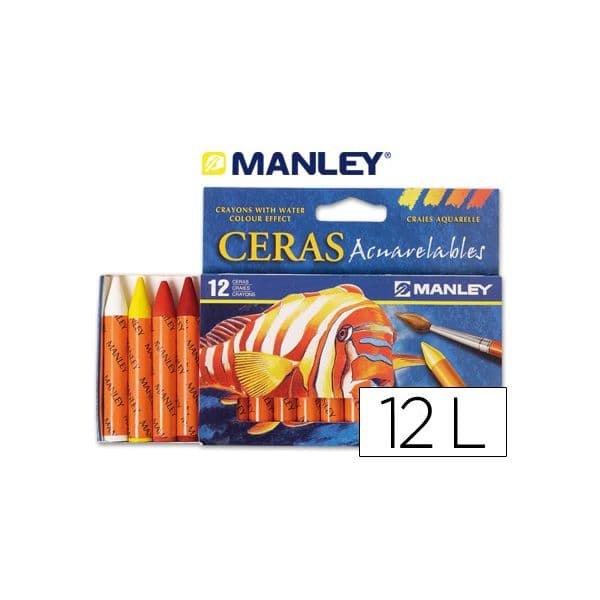 Manley Caixa Lápis de Cera Aquareláveis 12 un.