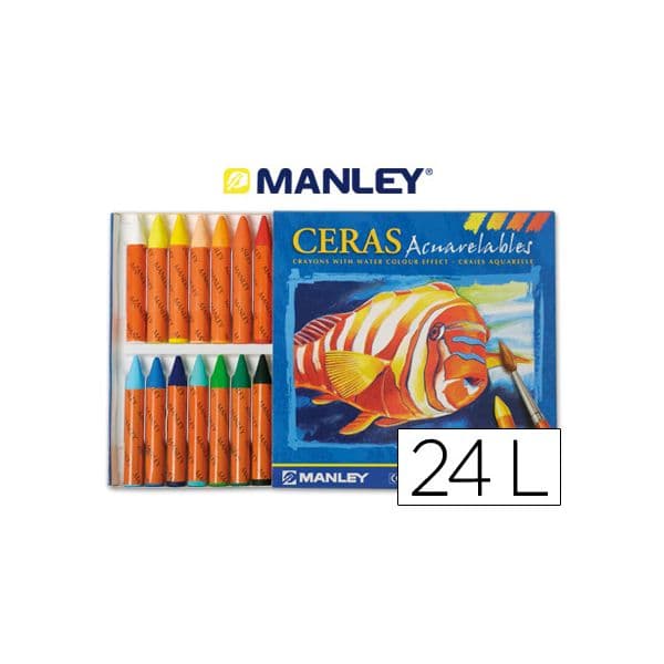 Manley Caixa Lápis de Cera Aquareláveis 24 un. - MNQ00424