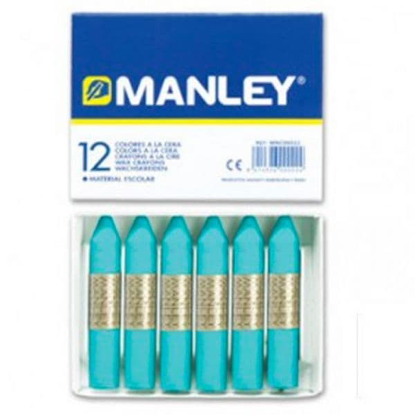 Manley Lápis de Cera Unicor Azul Turquesa 12 un. - 630597