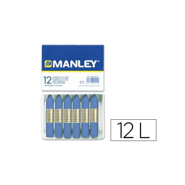 Manley Lápis de Cera Azul Ultramar 12 un.