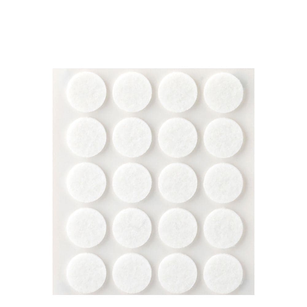 PACK 20 FELTROS ADESIVOS SINTETICOS BRANCOS, Ø17MM PLASFIX INOFIX