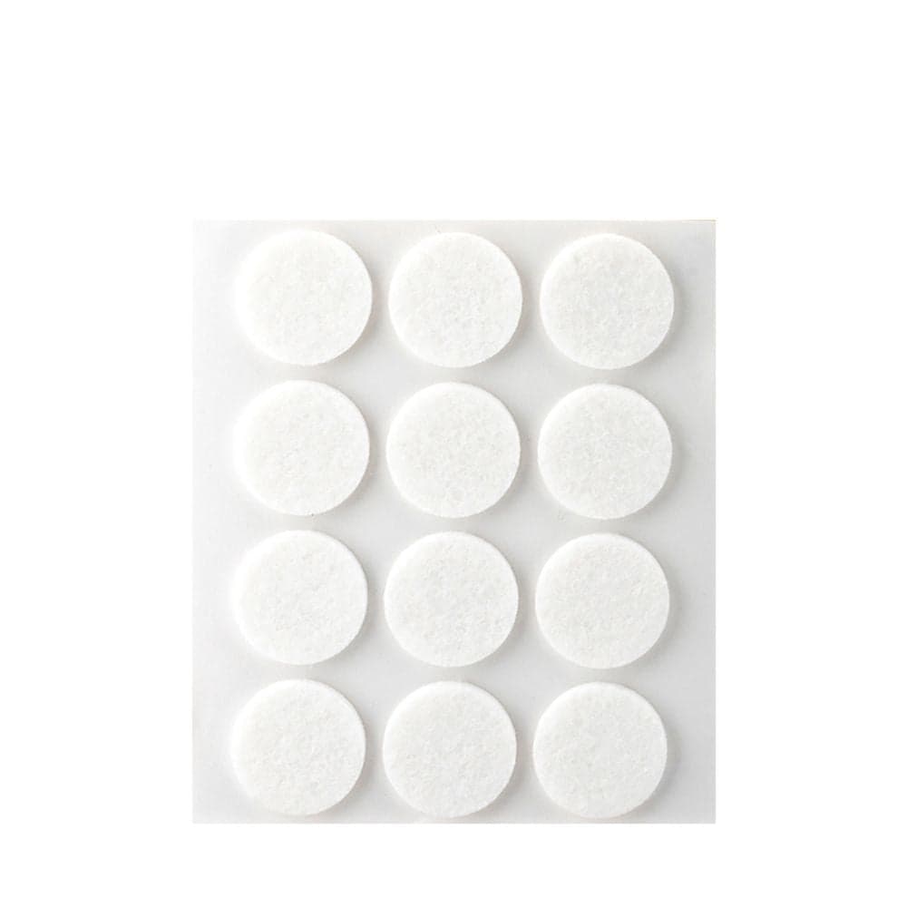 PACK 12 FELTROS ADESIVOS SINTETICOS BRANCOS, Ø22MM PLASFIX INOFIX