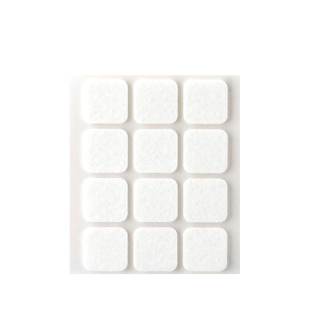 PACK 12 FELTROS ADESIVOS SINTETICOS BRANCOS 22X22MM PLASFIX INOFI