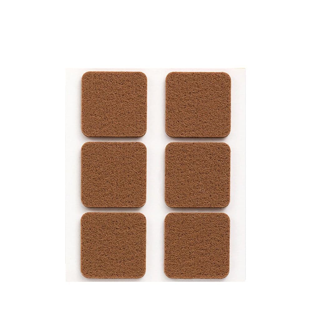 PACK 6 FELTROS ADESIVOS SINTETICOS CASTANHO 31X31MM PLASFIX INOFI