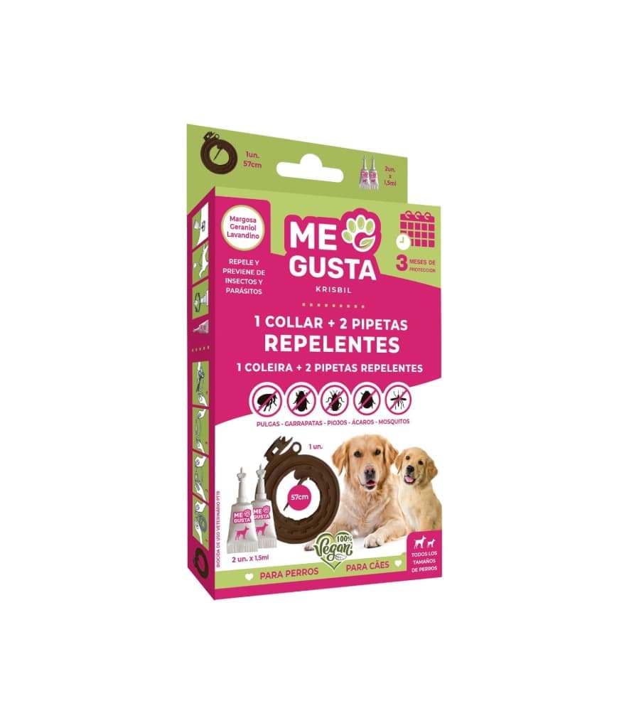 Me Gusta Clip Strip Pack Coleira + 2 Pipetas para Cão