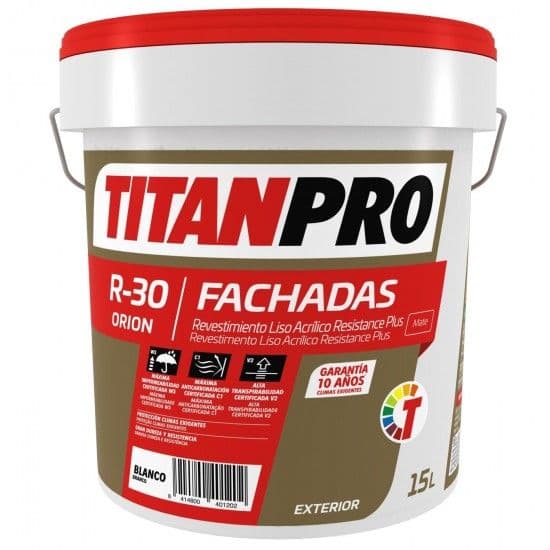 Titan R-30 Revestimento Liso Acrílico Resistence Plus Exterior Mate 15L