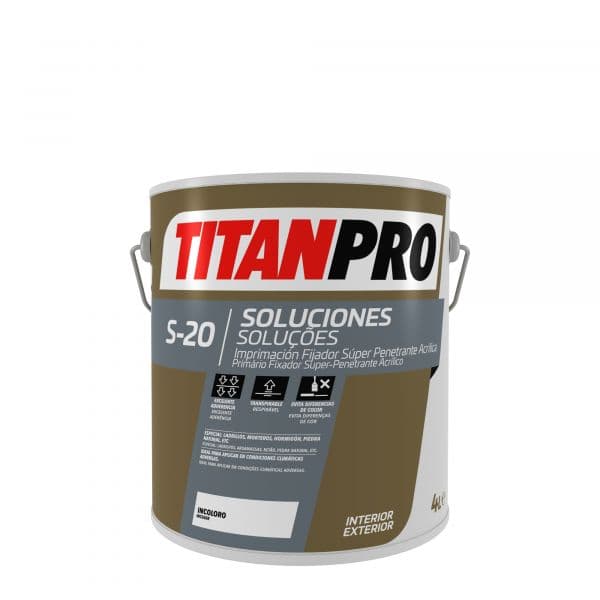 Titan S-20 Prímario Fixador Super-penetrante Acrílico Interior-exterior 10L
