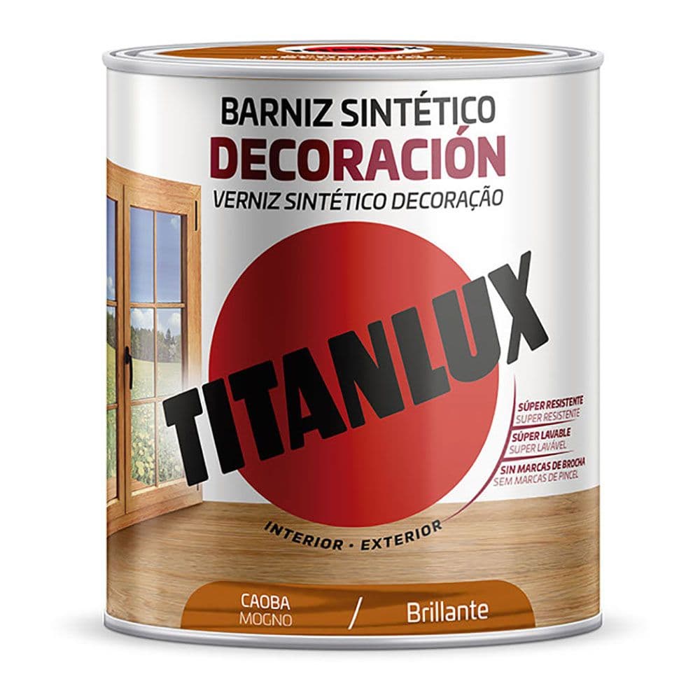 VERNIZ SINTÉTICO DECORAÇÃO BRILHANTE CAOBA 250ML TITANLUX M101004
