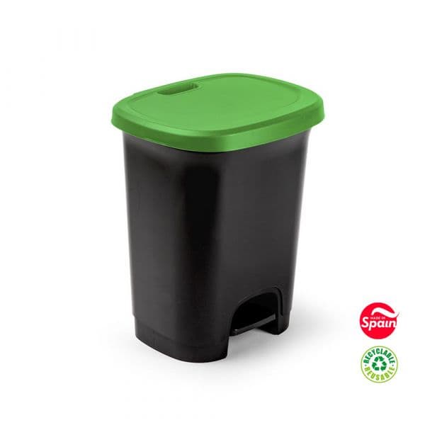 PlasticForte Contentor Lixo Pedal 27L Preto/Verde