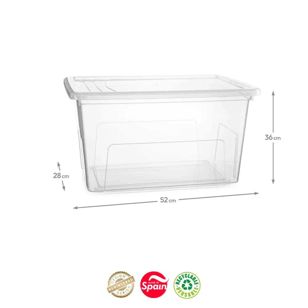 PlasticForte Caixa Plástico Easy 36x52x28cm 34L Transparente