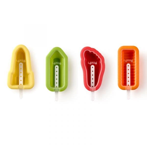 Lékué Conjunto de 4 Moldes para Gelados Icónicos Empilháveis