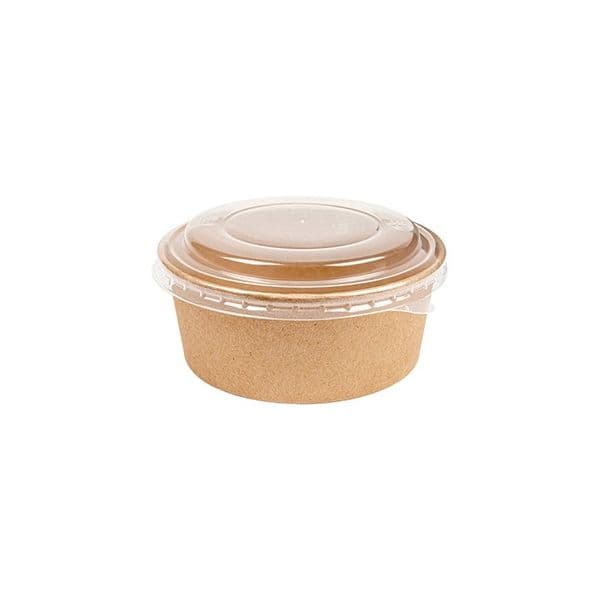 Saladeiras 750ml Cartão Redondo com Tampa Kraft 25un - 6621300