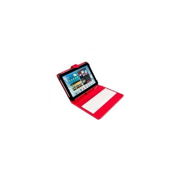 Silver HT Funda Universal con Teclado MicroUSB Roja/Blanca para Tablets de 9" - 10.1 - 232414
