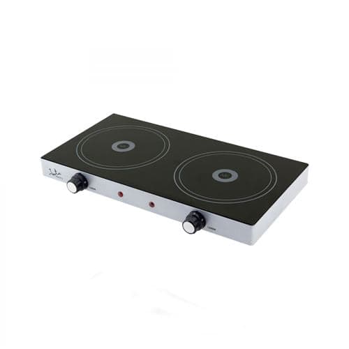 Placa Elétrica Vitrocerâmica Portátil Jata V141 | 2 Zonas | Preto