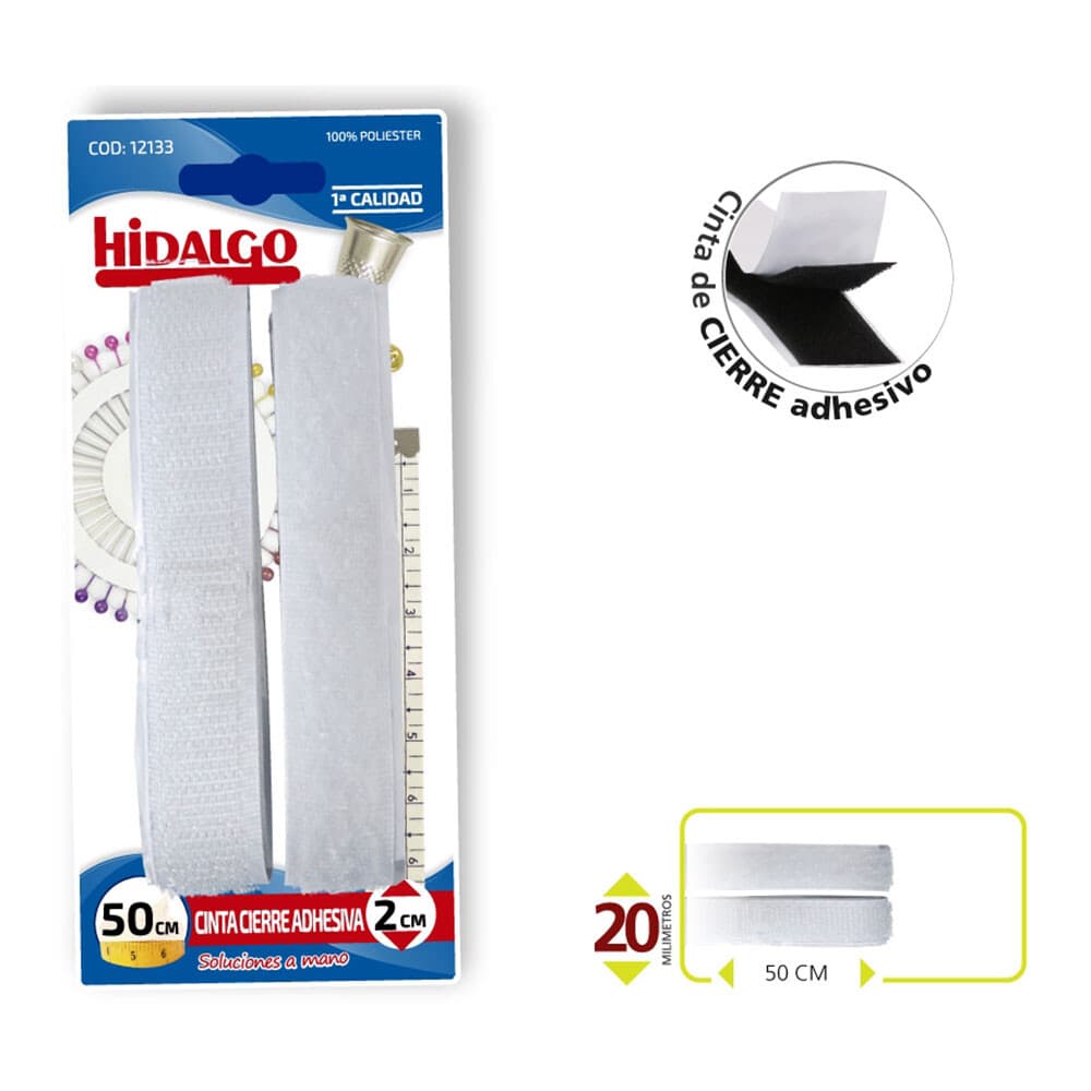 Blíster fecho adesivo 2x50 cm branco hidalgo