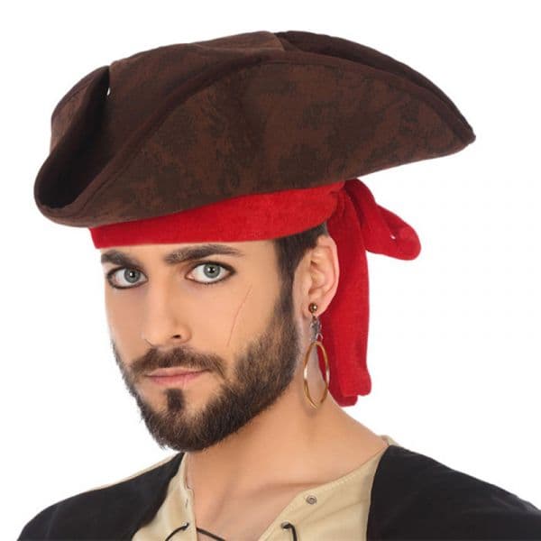 Chapéu Pirata Castanho Vermelho 119502 S1122226