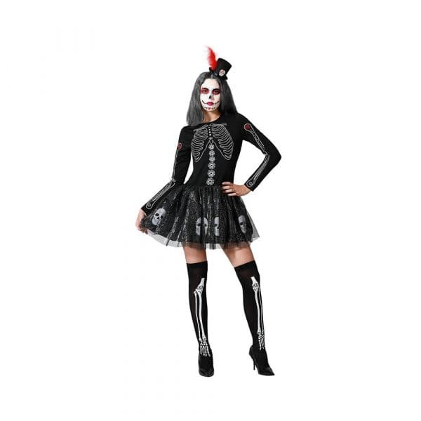Atosa Fantasia De Esqueleto Brilhante M-L Multicolor