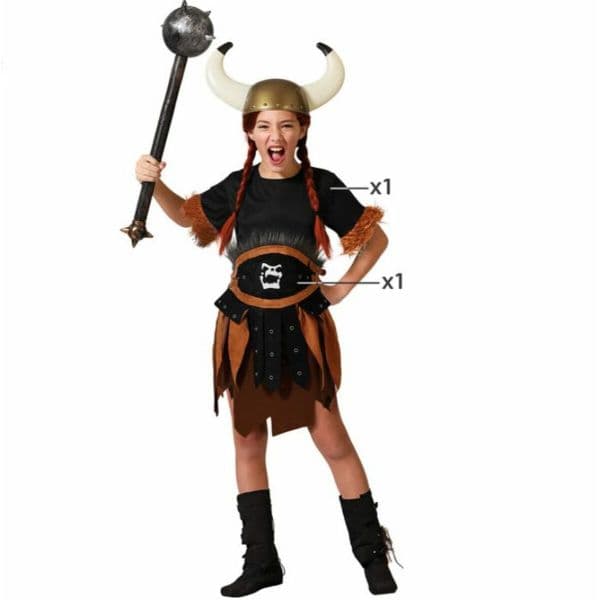 BigBuy Fantasia para Crianças Viking Mulher Menina 7-9 Anos