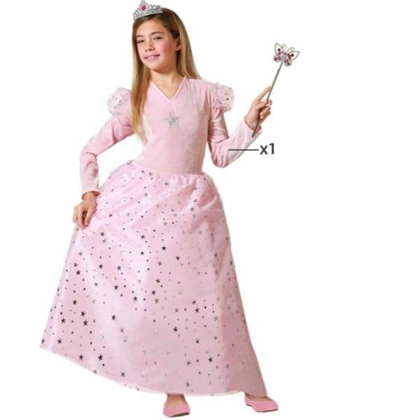 BigBuy Fantasia para Crianças Cor de Rosa Fada 5-6 Anos