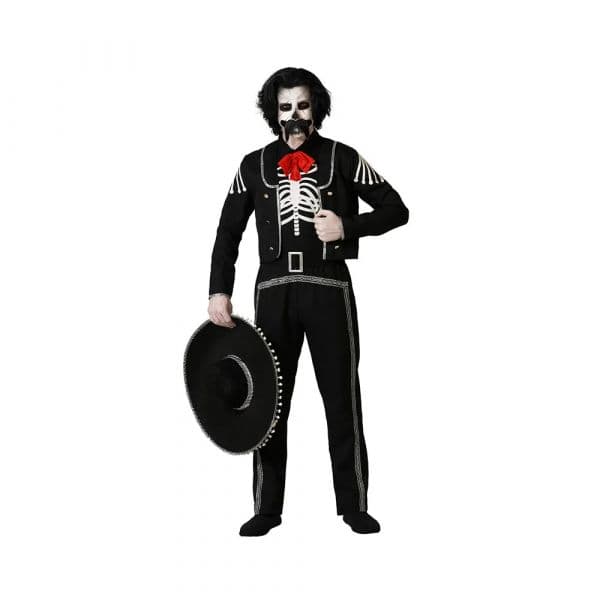 Atosa Fantasia De Esqueleto Mexicano Masculino XS-S Black