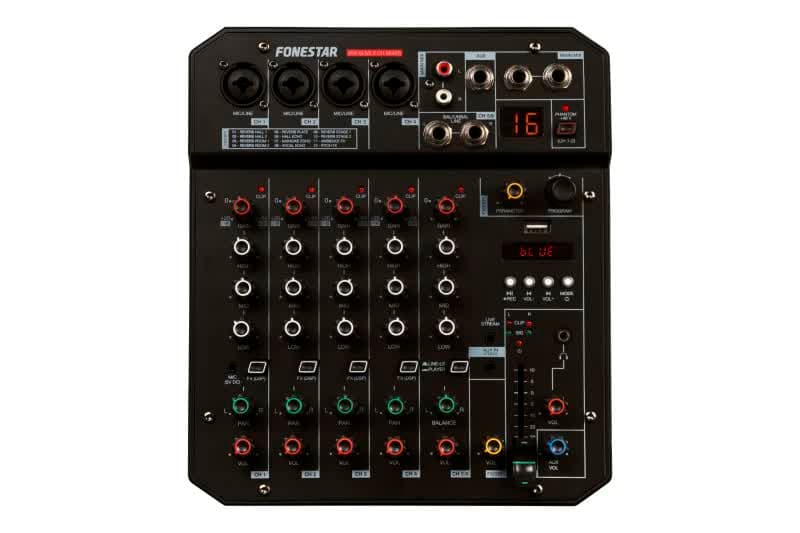 Fonestar Mesa de Mistura 6 Canais C/ Função Live Streaming + Gravador usb - MIX-6LIVE