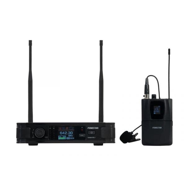 Fonestar Central Microfone Lapela Bodypack s/ Fios UHF ID Pilot e Diversity - SONAIR-PRO-1P