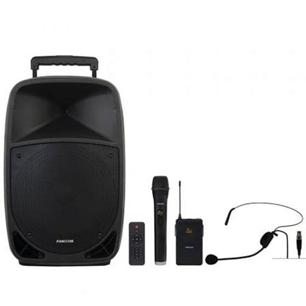 Fonestar Malibu-312 Coluna Amplificada 250W Bluetooth com 2 Microfones Sem Fios