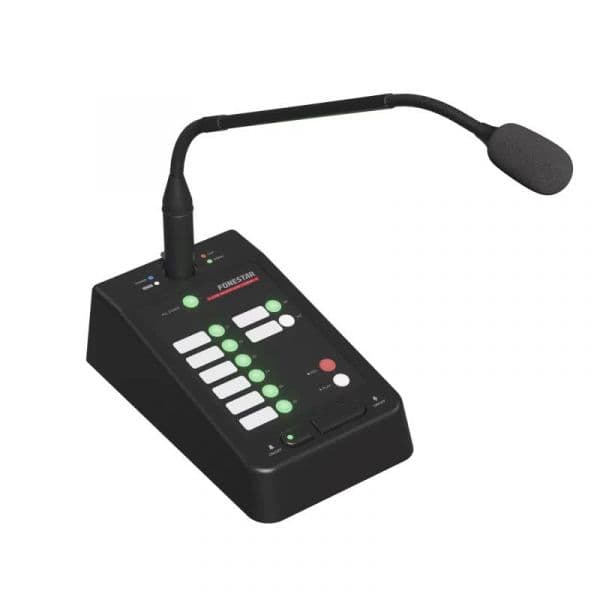 Fonestar Microfone de zonas com mensagens gravadas para sistema ZONE-6 - ZONEMIC-6