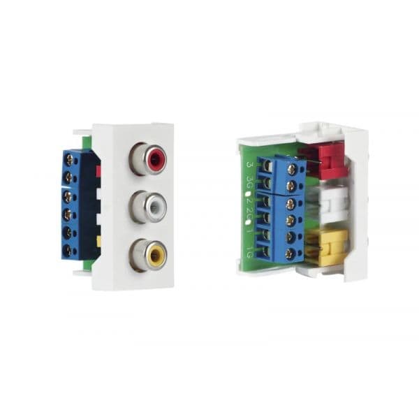 Fonestar Conector Áudio L/R+Vídeo RCA p/ Painel Ligação ½ - WP-43R