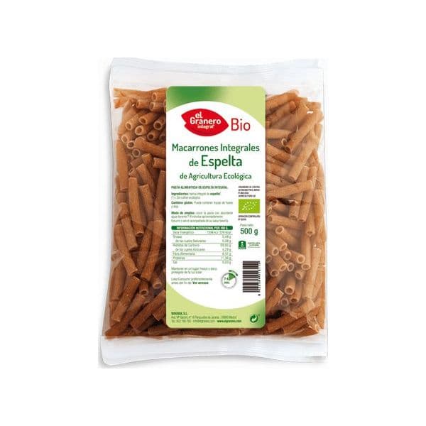 El Granero Integral Macarrão de Espelta Integral Bio 500g