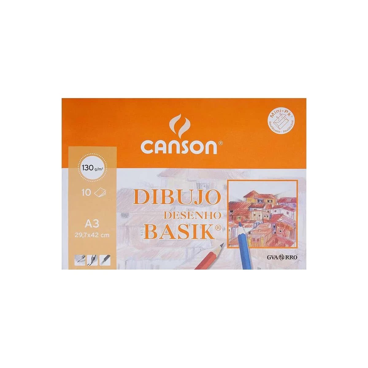 Canson Papel Desenho Basik A3 130gr 10 Folhas