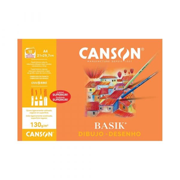 CANSON Desenho Gvarro Basik A4 130gr 10 Folhas