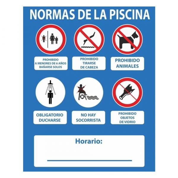 Normaluz Placa Normas Piscina PVC 0,4mm 50x40cm