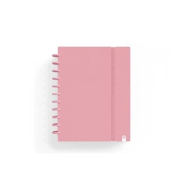 Carchivo Caderno Quadriculado A4 Discos 80 Folhas Rosa Pastel