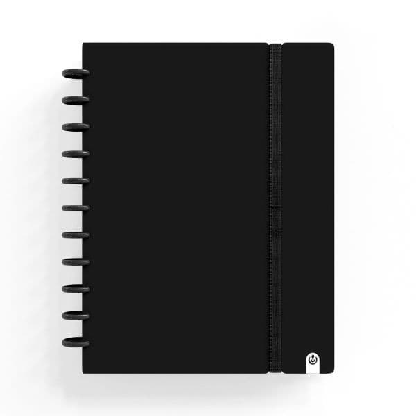 Ingeniox Caderno A4 Pautado 80Fl 100G Foam com Elástico Preto 1Un.