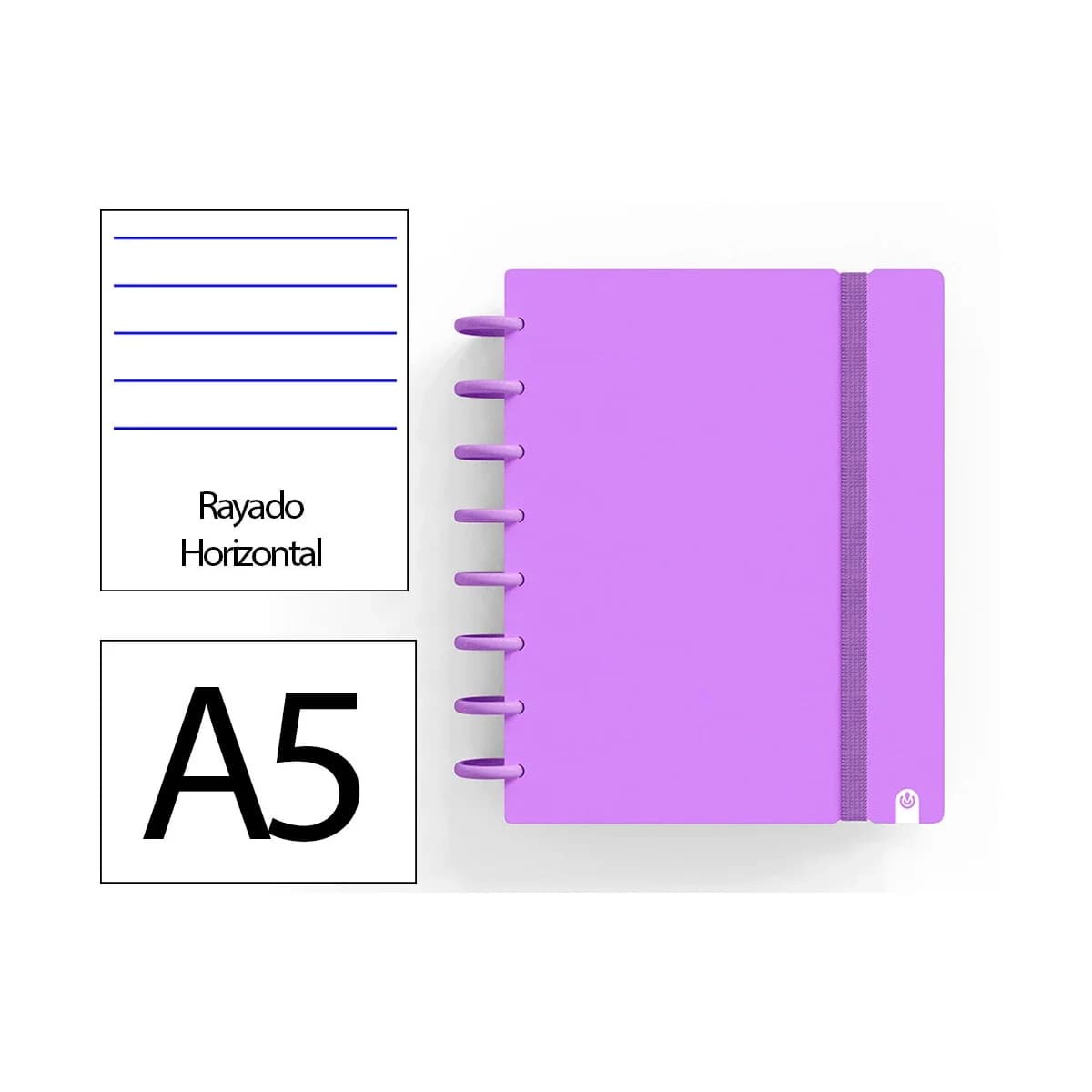 Ingeniox Caderno A5 Pautado 80Fl 100G Foam com Elástico Violeta 1Un.