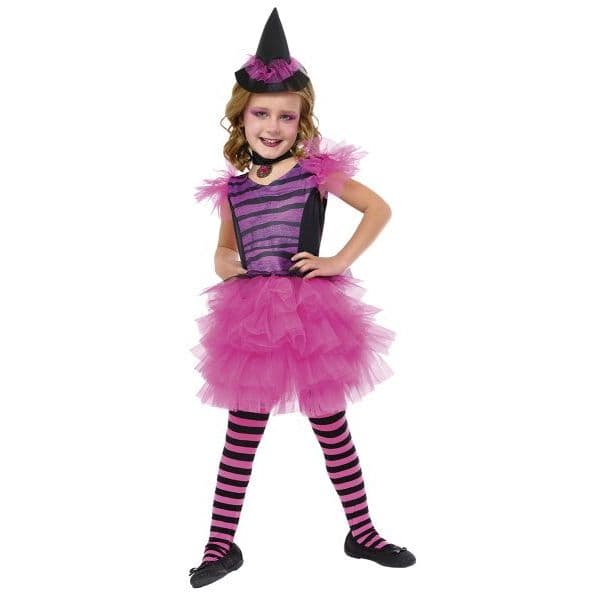 Rubies UK Fato Bruxa Glamorosa Rosa Neon 8-10 Anos