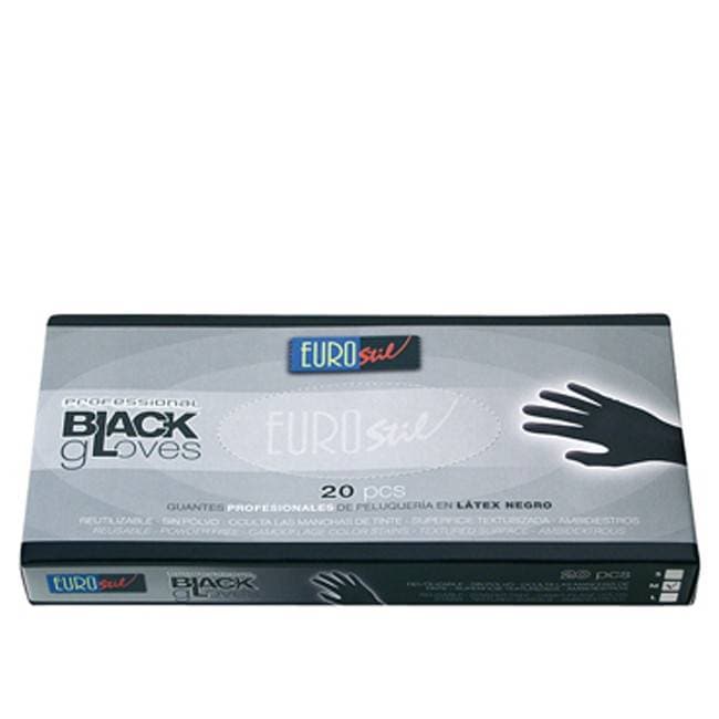 Eurostil - 02832 - Caja 20 Guantes Látex Negros S