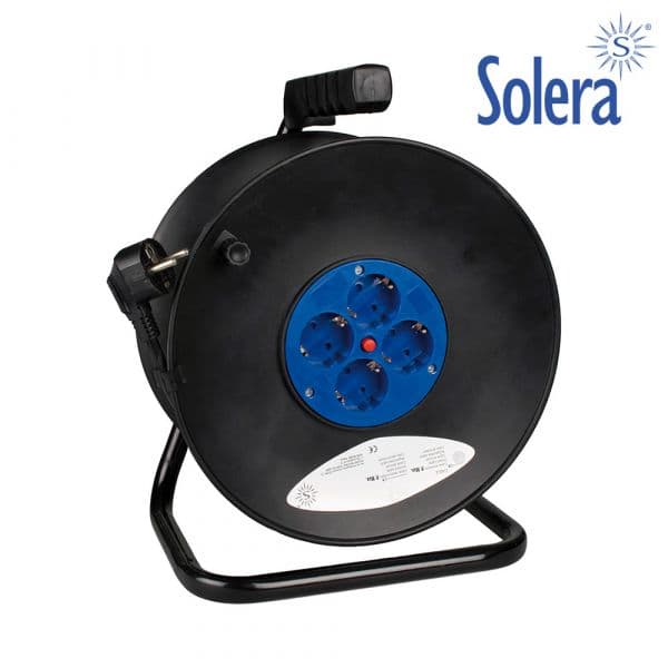 Solera Enrolador de Cabos 50m 3x1,5 com 4 Tomadas Bipola. - EDM20023