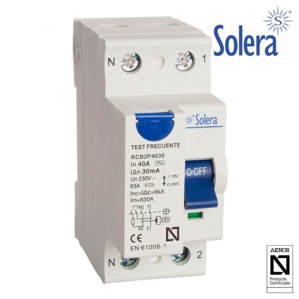 Solera Disjuntor Diferencial 2 Polos 40a (retractilado) rcb2p4030 - 02861